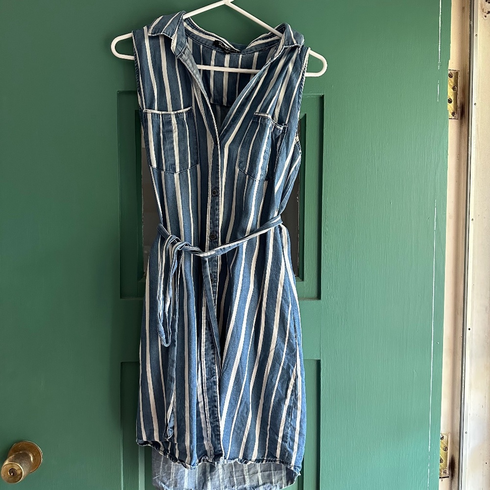 Striped jean dress